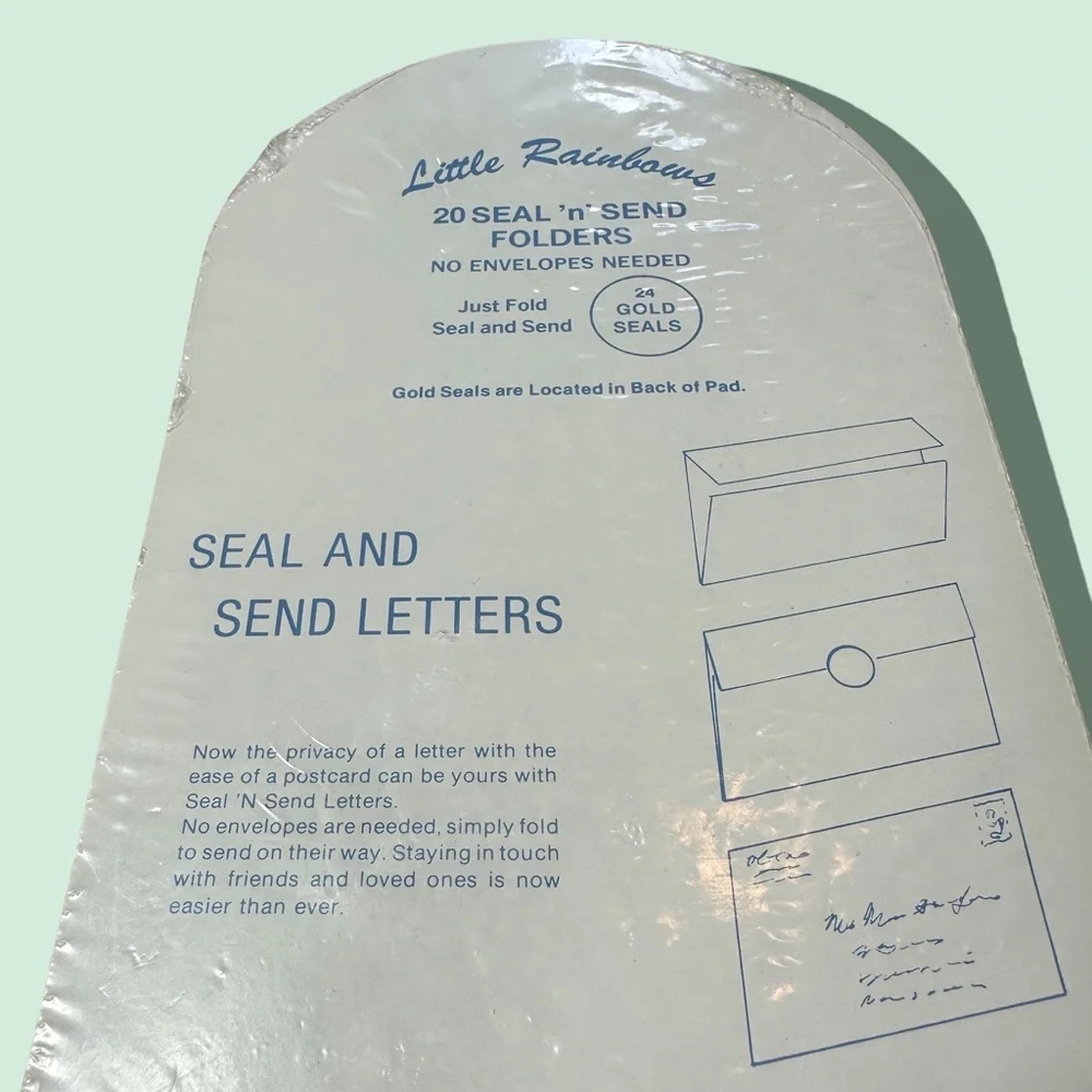 Vintage Retro New In Package Rainbow 20 Seal And Send Letter Paper Set